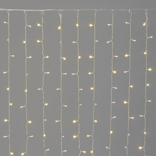 Гирлянда Занавес Облегченный 2 x 1 м Тепло-Белый 220В, 200 LED, Провод Прозрачный ПВХ, IP54
