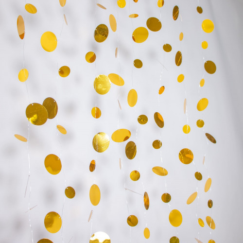 Гирлянда Нить с Пайетками 3м, Золотая