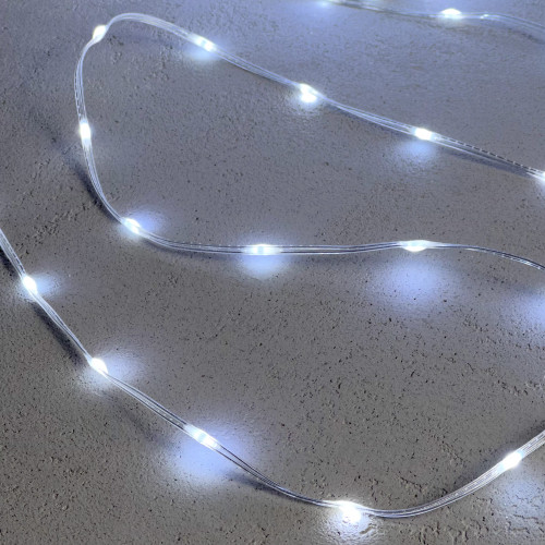 Гирлянда Роса Про 20м Белая 24В, 200 LED, Провод Прозрачный ПВХ, IP65