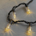 Гирлянда «Шишки» 10м Тепло-Белая 220В, 100 LED, Провод Черный Каучук 2,3мм, IP65