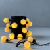 Гирлянда «Шарики» 5м Желтая 220В, Диаметр Шарика 40мм, 20 LED, Провод Черный Каучук, IP65