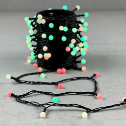 Гирлянда «Шарики» 10м RGB 220B, Диаметр Шарика 13мм, 100 LED, Провод Черный ПВХ, IP65