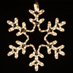 Светодиодная Снежинка 'Путеводная Звезда' Ø0,5м Тепло-Белая, Дюралайт на Металлическом Каркасе, IP65