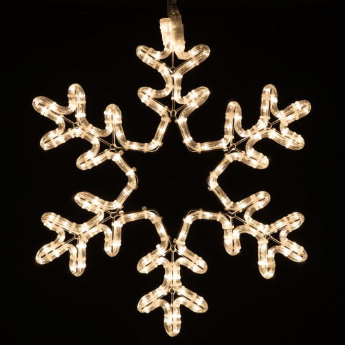 Светодиодная Снежинка 'Путеводная Звезда' Ø0,5м Тепло-Белая, Дюралайт на Металлическом Каркасе, IP65
