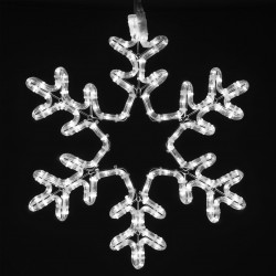 Светодиодная Снежинка 'Путеводная Звезда' Ø0,5м Белая, Дюралайт на Металлическом Каркасе, IP65