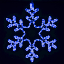 Светодиодная Снежинка 'Путеводная Звезда' Ø0,5м Синяя, Дюралайт на Металлическом Каркасе, IP65