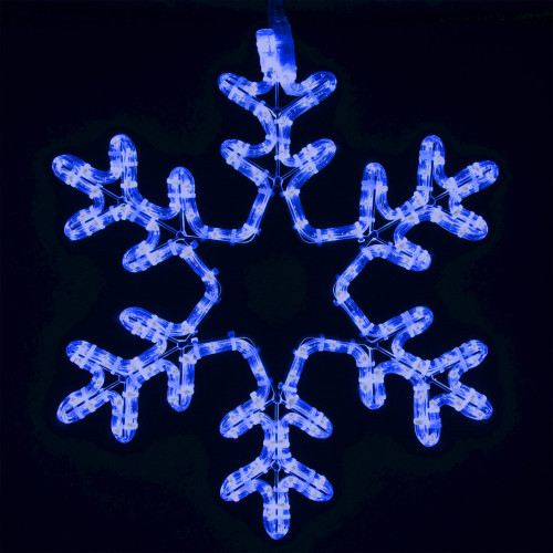 Светодиодная Снежинка 'Путеводная Звезда' Ø0,5м Синяя, Дюралайт на Металлическом Каркасе, IP65