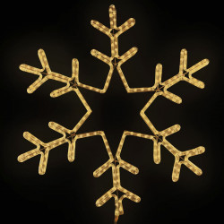 Светодиодная Снежинка 'Путеводная Звезда' Ø0,8м Тепло-Белая, Дюралайт на Металлическом Каркасе, IP65