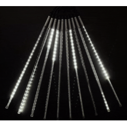 Гирлянда Тающие Сосульки 5шт по 30см, 12В, 150 Белых Светодиодов, Провод Черный ПВХ, IP20