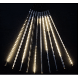 Гирлянда Тающие Сосульки 5шт по 30см, 12В, 150 Тепло-Белых Светодиодов, Провод Черный ПВХ, IP20