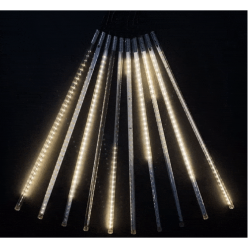 Гирлянда Тающие Сосульки 5шт по 100см, 24В, 480 Тепло-Белых Светодиодов, Провод Черный ПВХ, IP55