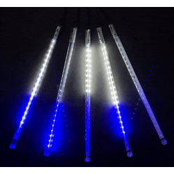 Гирлянда Тающие Сосульки 5шт по 100см, 24В, 480 Бело-Синих Светодиодов, Провод Черный ПВХ, IP55